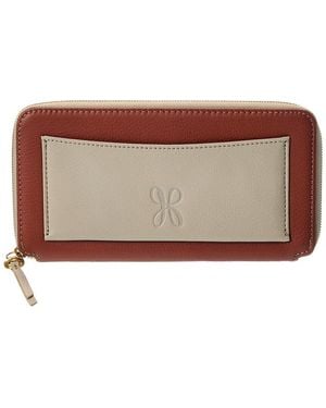 Hobo International Hard Large Leather Wallet - Brown