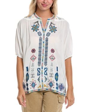 Johnny Was Jacinta Silk Shirt - White