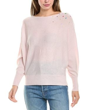 Brodie Cashmere Wool & Cashmere-Blend Hot Fix Off Shoulder Jumper - Grey