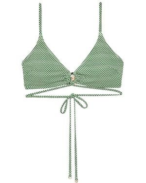 Reiss Kai Triangle Bikini Top - Green