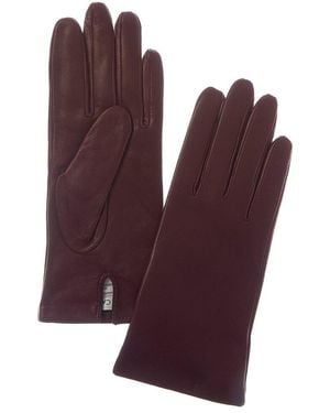 Sofiacashmere Sofiacashmere Classic Cashmere-Lined Nappa Leather Gloves - Purple
