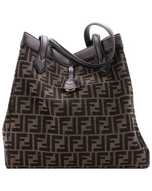 Fendi Zucca Canvas Origami Tote Large (Authentic Pre-Loved) - Black