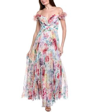 Marchesa Off-The-Shoulder Gown - White