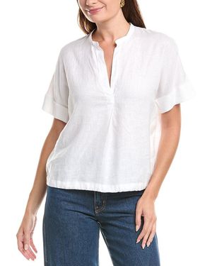 Vince Dolman Sleeve Linen Pullover - White