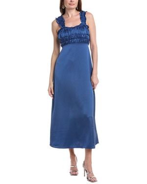 Laundry By Shelli Segal Ruched Satin Sweetheart Dress - Blue