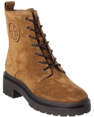 Tory Burch Miller Lug Sole Suede Bootie - Brown