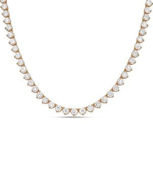 Diana M. Jewels Diana M. 14K Rose 25.00 Ct. Tw. Lab-Grown Diamond Three-Prong Tennis Necklace - Metallic