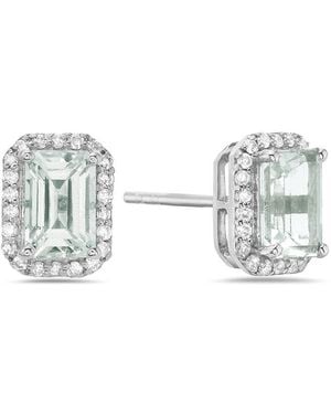 Forever Creations USA Inc. Forever Creations 14k 1.23 Ct. Tw. Diamond & Aquamarine Halo Earrings - Multicolour
