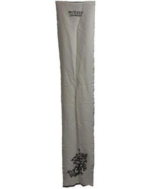 McQueen Logo-Embroidered Scarf (Authentic Pre-Loved) - Grey