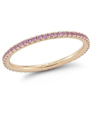 Nephora 14k Rose Gold 0.58 Ct. Tw. Diamond & Pink Sapphire Stackable Eternity Ring - Multicolour