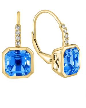 Effy Fine Jewelry 14K 3.36 Ct. Tw. Diamond & Topaz Earrings - Blue