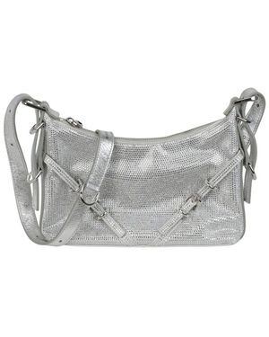 Givenchy Voyou Mini Silk & Strass Shoulder Bag - Grey