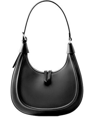 Adele Berto Leather Shoulder Bag - Black