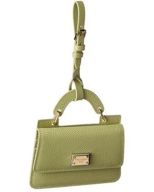 Dolce & Gabbana Logo Leather Key Chain Card Holder - Green