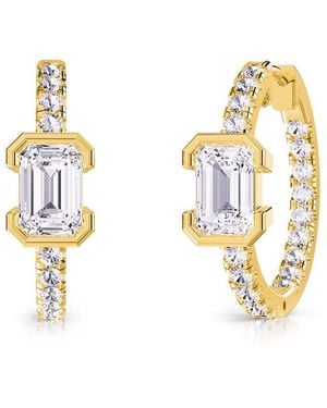 Lab Grown Diamonds 18K Vermeil 2.74 Ct. Tw. Lab-Grown Diamond Hoop Earrings - Metallic