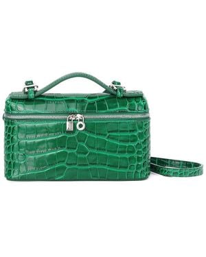Tiffany & Fred Paris Croc-Embossed Mini Leather Tote - Green