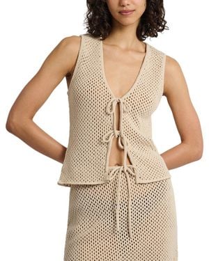 Onia Crochet Knit Tie Front - White