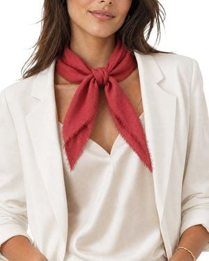 Blue Pacific Solid Cashmere-Blend Neckerchief - Red