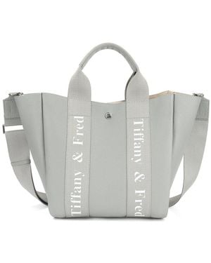 Tiffany & Fred Paris Mini Pebbled Leather Tote - Gray