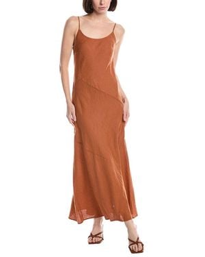 Michael Stars Cecily Patchwork Linen Midi Dress - Brown