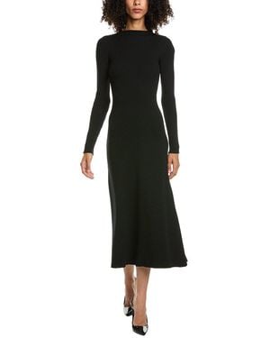 Prada Ribbed Wool-Blend Midi Dress - Black