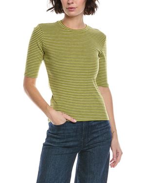 Vince Striped Elbow Shirt - Green