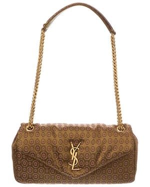 Saint Laurent Calypso Jacquard Shoulder Bag - Brown