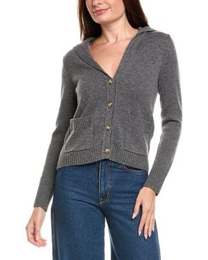 Kier + J Kier + J Sailor Collar Wool & Cashmere-Blend Cardigan - Grey