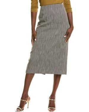 Lafayette 148 New York Linen & Wool-Blend Skirt - Grey