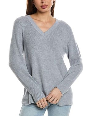 NIC+ZOE Cashmere-Blend V-Neck Jumper - Grey