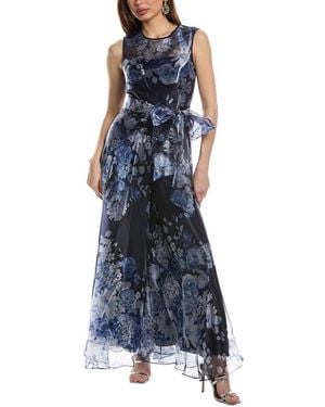Eliza J Organza Wide Leg Jumpsuit - Blue
