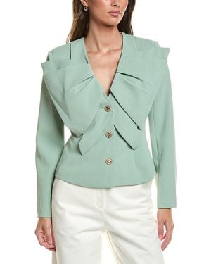 Gracia Ruffle Front Jacket - Green