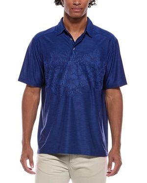 Tommy Bahama Palm Coast Hibiscus Border Polo Shirt - Blue