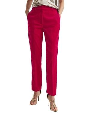 Reiss Rosa - Pink Velvet Tapered Suit Trousers, Us 4 R