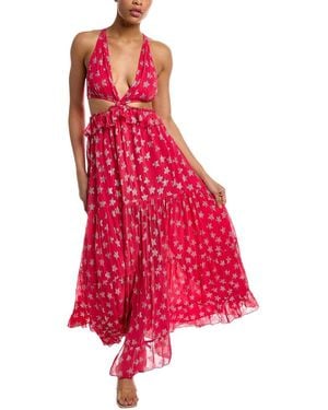 Rococo Sand Cutout Waist Maxi Dress - Red