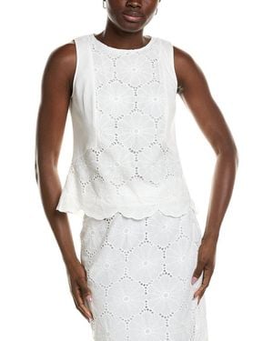 Vince Camuto Embroidered Top - White