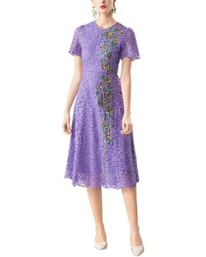 Adele Berto Midi Dress - Purple