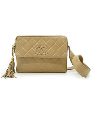 CHANEL Leather Camera Bag (Authentic Pre-Loved) - Natural