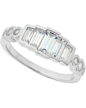 Crislu Platinum-plated Silver Cz Ring - White