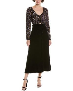 Sea Ceres Crochet Wool & Silk-Blend Midi Dress - Black