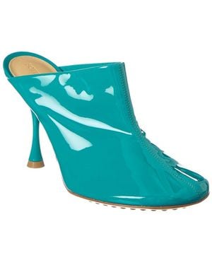 Bottega Veneta Dot Sock Patent Mule - Blue