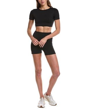 Marion 4In 2Pc Open-Back Crop Top & Short Set - Black