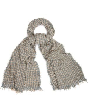 Saachi Crinkle Plaid Scarf - Grey
