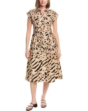 Julia Jordan Poplin Midi Shirtdress - Natural