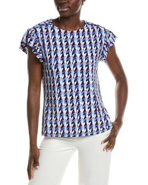 Jones New York Jersey Flutter Top - Blue