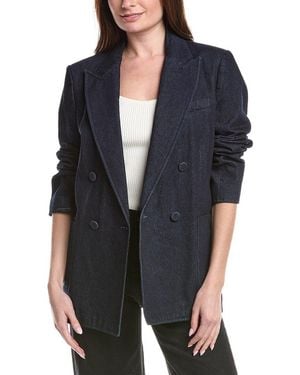 Reiss Maya Double-Breasted Denim Blazer - Black