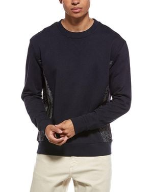 Missoni Zig Zag Panelled Wool-Blend Crewneck Sweatshirt - Blue