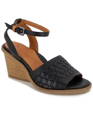 Gentle Souls By Kenneth Cole Nadia Leather Wedge - Black