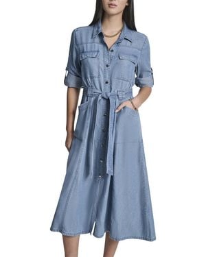 DKNY Roll Tab Cargo Dress - Blue