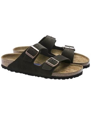 Birkenstock Arizona Soft Footbed Narrow Width Suede Sandal - Brown